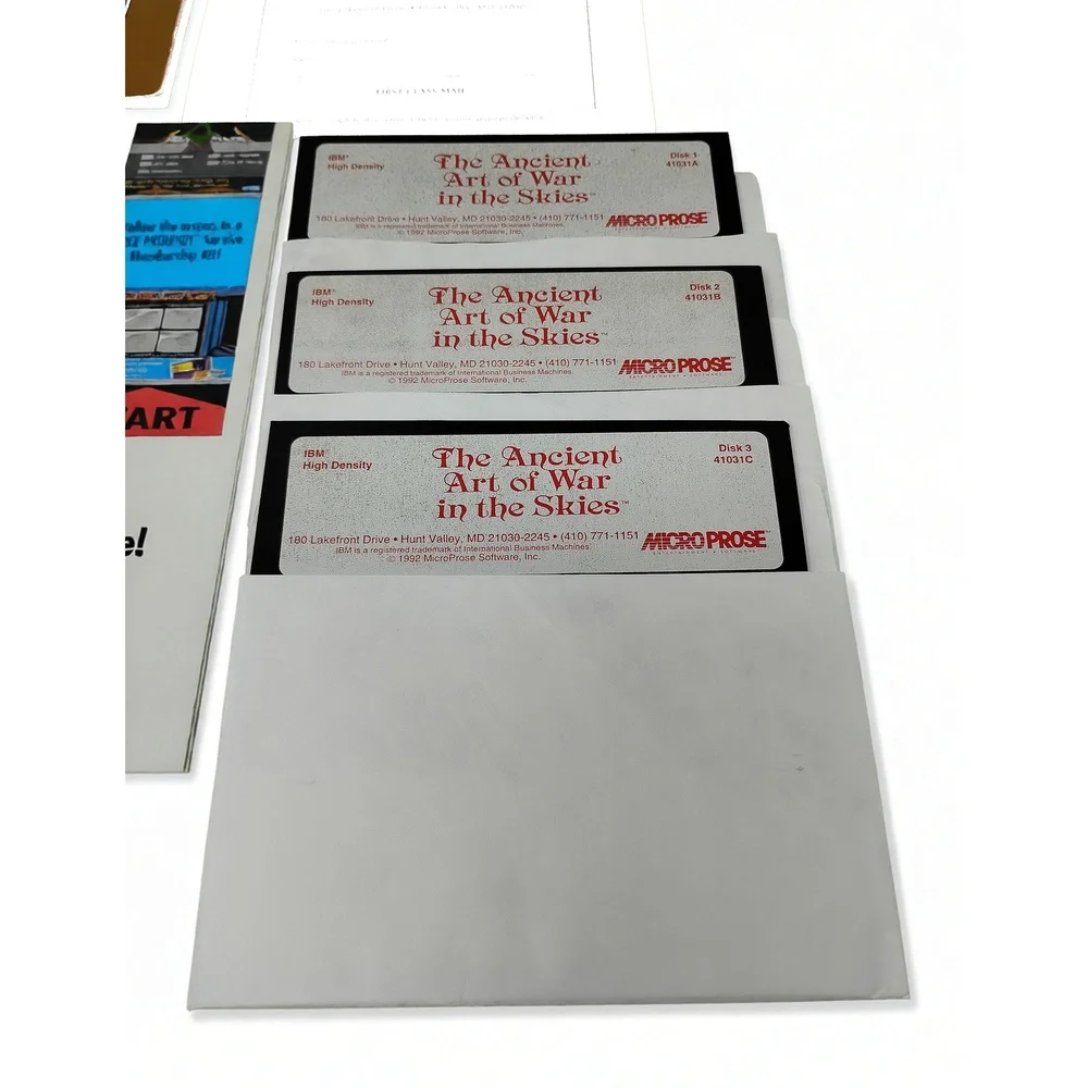 Vintage 1992 MicroProse The Ancient Art of War in the Skies WWI Aerial Sim Box